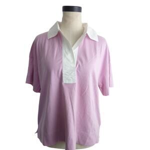 NWT Everlane The Retro Jersey Polo Mauve Bone Purple size S